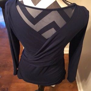 White House Black Market Tops - Navy WHBM Wrap Long Sleeve Shirt White House Black Market Tops - Navy WHBM Wrap Long Sleeve Shirt
